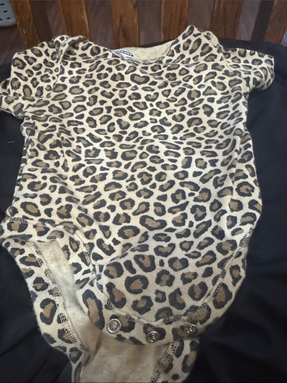 Old Navy Leopard Print Short-Sleeve Onesie - Tan and Brown